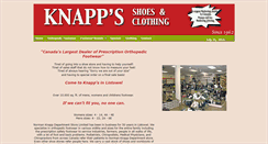 Desktop Screenshot of knappshoes.ca